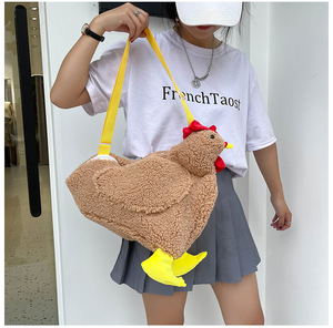 Bolso de Mano de Peluche con Diseño de Gallina, Personalizado, con Relleno de Algodón PP, Bolso de Hombro de Dibujos Animados y Juguete - Product Image 3