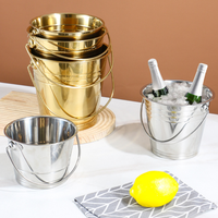 Seau à glace en acier inoxydable 3L 5L 8L Seau à boisson isolé pour boissons Refroidisseur en métal Porte-glace Conteneur Vin Bière Seaux de service