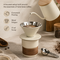 Kit de préparation de café filtre manuel de voyage en gros pour usine, ensemble d'outils de barista tout-en-un avec moulin à café manuel, vente au détail
