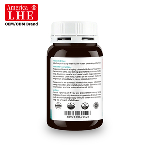 Fabricant de suppléments de citrate de magnésium Shecome pour le système nerveux et le soutien musculaire, 100 capsules de citrate de magnésium - Product Image 5