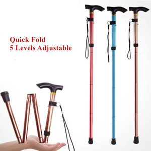 Bastón multifuncional, bastones de trekking, muletas telescópicas plegables, bastón de senderismo, bastón metálico para personas mayores - Product Image 1