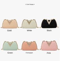 Pochette de soirée de luxe pour femme, style bague, dorée, avec strass étincelants, fermeture magnétique, légère, pour mariage et cérémonie, vente en gros