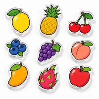Aimants de réfrigérateur en acrylique sur le thème des fruits, mignons et personnalisés, décorations magnétiques créatives et uniques, idéales pour une utilisation promotionnelle