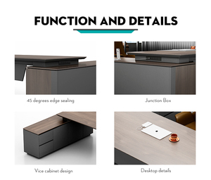 Hot Sale Factory Price Modern Convertible Extendable Wooden Panel Executive <b>Office</b> Desk Commercial Furniture - Product Image 3