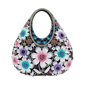 Pochette de Soirée Classique de Luxe pour Femme, Sac à Main Élégant à Poignée Supérieure avec Strass Scintillants pour Mariage, Fête, Bal de Promo - Product Image 3