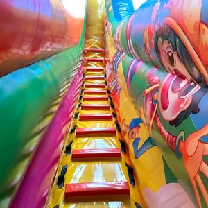 Château gonflable de style tente de cirque avec toboggans, grand centre de jeux gonflable pour enfants avec décorations de maître de cérémonie et de clown - Product Image 5