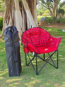 Chaise de <span class=keywords><strong>camping</strong></span> pliante en métal, style minimaliste italien, portable, rembourrée, double couche, surdimensionnée, pour l'extérieur - Product Image 4