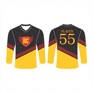Maillot de football à manches longues pour adultes, ensembles d'uniformes d'équipe de football, tenues d'échauffement, logo personnalisé imprimé, unisexe, 100% polyester - Product Image 1