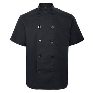 Veste de chef <span class=keywords><strong>à</strong></span> manches courtes personnalisée uniforme d'hôtel personnalisé avec manteau de chef brodé par transfert de chaleur - Product Image 2