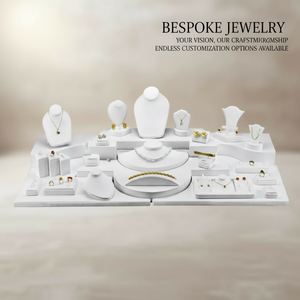 Expositor de Joyería de Lujo Blanco al por Mayor, Set Personalizable para Tiendas Minoristas, Soporte Multicapa para Collares, Anillos y Pendientes - Product Image 4