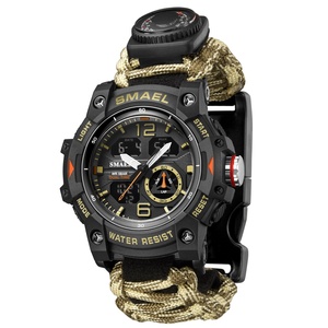 Relojes de Cuarzo Digitales SMAEL 8007, Reloj Deportivo Multifunción de Emergencia para Exteriores, Correa de Nailon Impermeable - Product Image 4