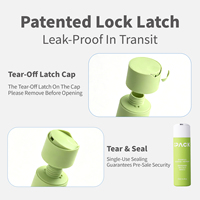 Flacon rond personnalisé en PEHD doux au toucher, bleu, pour gel douche, 150 ml, avec bouchon disque en plastique, pour lotion et shampoing