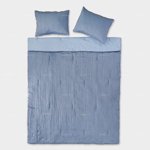 Lot de 3 couettes matelassées en microfibre de polyester froissé bleu aqua <span class=keywords><strong>brillant</strong></span> avec ouate de polyester - Product Image 5