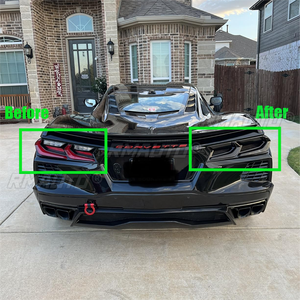 Cubierta de Luz Trasera para Chevrolet Corvette C8 Stingray Z51 Z06 2020-2023, Protector de Lámpara Ahumado Negro, Lente Opaca - Product Image 2