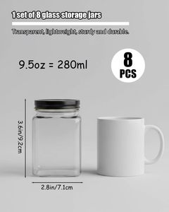 ขวดแก้วและโหลแก้วคุณภาพดี ขนาด 8 ออนซ์ 12 ออนซ์ 16 ออนซ์ 240 มล. 350 มล. 500 มล. 730 มล. สำหรับเก็บเครื่องเทศ น้ำผึ้ง แยม และอาหาร พร้อมฝาปิด - Product Image 2