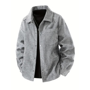 Chaqueta de Hombre de Alta Calidad en Oferta, Diseño Casual con Botones, Patrón Texturizado Único, Mezcla de Algodón para Otoño e Invierno, Ropa de Calle Diaria - Product Image 2