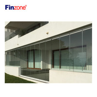 Ventana de Balcón sin Marco CE, Transparente como una Ventana Corredera Plegable Apilable para Balcón, Acristalamiento Panorámico para Balcón, Vista Súper Clara