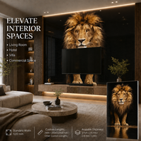 Panneau mural décoratif en PVC anti-UV MORLENX Lion Art, imperméable et facile à nettoyer, idéal pour les murs d'accentuation des halls d'hôtel