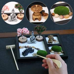 Mini Kit de <span class=keywords><strong>jardin</strong></span> <span class=keywords><strong>Zen</strong></span> avec brûleur d'encens en bois bouddhisme religieux décor de bureau résine <span class=keywords><strong>sable</strong></span> <span class=keywords><strong>jardin</strong></span> <span class=keywords><strong>pour</strong></span> bureau - Product Image 6