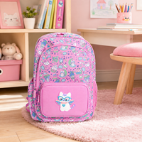 Mochila Infantil con Estampado de Gato de Dibujos Animados, Ligera, para Niñas, para la Escuela, Viajes y Uso Diario