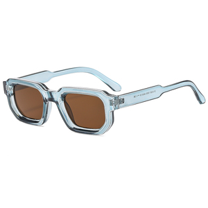 Unisex Small Square Fashionable <b>Sunglasses</b> with Multi-Colored Orange Lens UV400 Protection PC Frame Adults Driving - Product Image 3