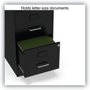 Alera Soho Vertical 2-Drawer <b>File</b> Cabinet 14\" X 18\" X 24.1\" Black <b>File</b>/Letter <b>Storage</b> - Product Image 6
