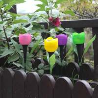 Offre Spéciale tulipe Pelouse lampe LED lumières EXTÉRIEURES solaire jardin lumière Tulip Paysage fleur lampe participation lumières