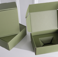Boîtes d'expédition et d'envoi en carton ondulé vert avec bande de déchirement, personnalisables avec logo, pour emballage de flacons cosmétiques