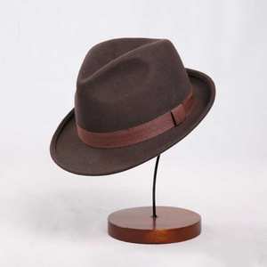 หมวกแกสเตอร์ทริลบ็อตแบบคลาสสิกหมวกทรงนักเลงผ้านุ่มแบบคลาสสิกสีน้ำตาลดำทำตามสั่ง - Product Image 1