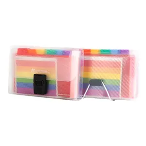 Mini rainbow index document file folder A6 size of 13 pocket clear index inner