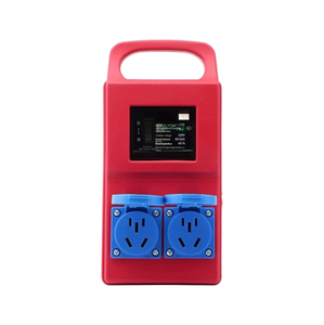 Horizontal 2 Gang Plastic Weatherproof Box 10/16A 5 Pin <b>Socket</b> with RCD Type , Portable <b>socket</b> box - Product Image 1