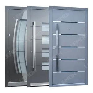 עיצוב איטלקי פלדה חזית דלת כניסה חזית ציר דלת קיר מודרני יצוק מודרני דלתות ביטחון אלומיניום כניסה לבתים