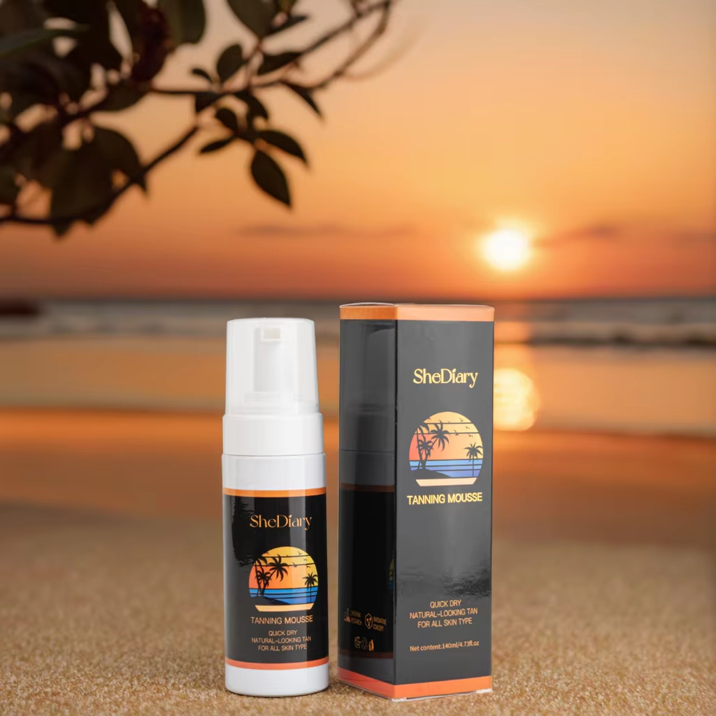 SheDiary Zhenyan Factory's Custom Logo Vegan Self Tanning Mousse Organic DHA Erythrulose Natural Tanning Cream