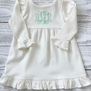 <span class=keywords><strong>Vestito</strong></span> da bambina a maniche lunghe bianco con volant, 100% cotone, ricamo <span class=keywords><strong>zucca</strong></span> e tacchino, per il Giorno del Ringraziamento, abbigliamento per bambini 2026 - Product Image 4