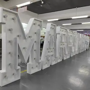 White 4ft Marquee Rental Freestanding Signage Giant Events Custom Big Light Up Letters For Wedding