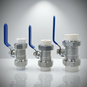 Robinet à bille manuel en laiton à double raccordement à chaud pour eau, grande capacité, marque <span class=keywords><strong>Siho</strong></span>, diamètre de tuyau max. 4 po, garantie 3 ans, connexion PPR - Product Image 1