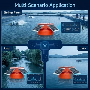 Station de surveillance flottante de la <span class=keywords><strong>pollution</strong></span> des eaux avec alimentation solaire stable 60W et sonde numérique intégrée pour la mesure du DO, du pH et de l'EC - Product Image 3