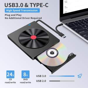 Lecteur Blu-ray externe 7 en 1, <span class=keywords><strong>graveur</strong></span> optique Blu-ray DVD mince USB 3.0 Type-C avec lecteur de carte SD/TF, 2 hubs USB 3.0 compatibles - Product Image 2