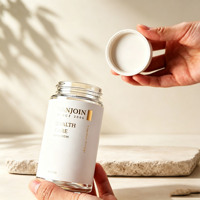 Bocal en verre cylindrique opaque de 150 ml pour le stockage de poudres végétales fines, flacon en verre mat droit pour capsules et bonbons gélifiés