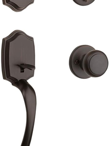 Poignée de porte d'entrée avec serrure à pêne dormant pour Belleview, ensemble de poignées d'entrée ambidextres en bronze vénitien, résistant à l'effraction, avec clé intelligente et remise à clé. - Product Image 1