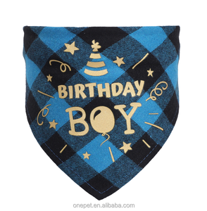Bandanas pour <span class=keywords><strong>chien</strong></span> de taille réglable Conception de fête d'<span class=keywords><strong>anniversaire</strong></span> en polyester Écharpe pour animaux de compagnie bavoirs - Product Image 3