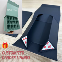 Caja de Regalo Plegable de Papel de Arte de Lujo Personalizada, Caja de Regalo de Lino con Cierre Magnético Mate, Embalaje Plegable