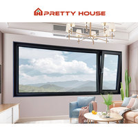 Ventanas de marco de aluminio a prueba de huracanes ultra estrechas personalizadas Ventana abatible de inclinación y giro con aislamiento de vidrio hueco doble