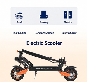 Patinete Eléctrico Plegable Impermeable de Dos Ruedas, Patinete Eléctrico para Adultos, Plegado Rápido, Almacenamiento Compacto - Product Image 1