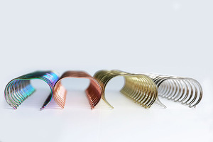 Pelat terang perak pelangi buku emas mengikat elektroplating kawat lingkaran ganda O - Product Image 5