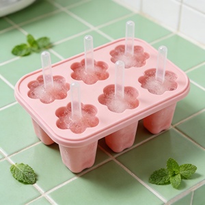 Moule à glaces en silicone de qualité alimentaire à 3 cavités pour la fabrication de bâtonnets glacés DIY, vente en gros - Product Image 4