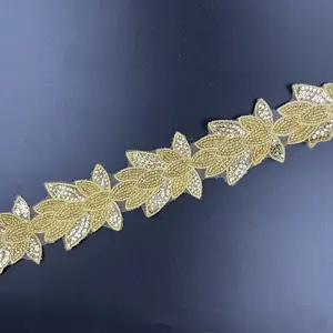 new style hand beaded bridal lace trim