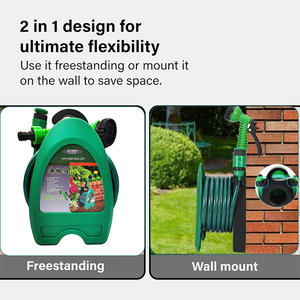 خرطوم مياه للحدائق صغير <span class=keywords><strong>2</strong></span> في <span class=keywords><strong>1</strong></span> محمول مثبت على الحائط 10 أمتار أنبوب مياه للشرفة والفناء الخلفي - Product Image 2