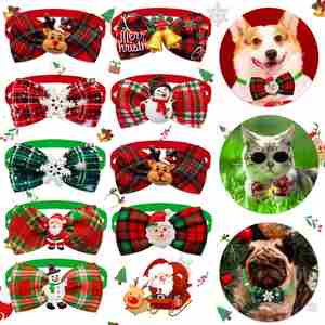 Entrega Rápida, Lazos Navideños para Perros Pequeños y Gatos, Lazos para Mascotas en Poliéster para el Invierno para Amigos Peludos - Product Image 1