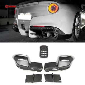 For Ferrari F12 RZ Inspired Dry Carbon Rear Lip Autoclave Pre Preg Carbon Diffuser with Quad Exhaust Frame - Product Image 1